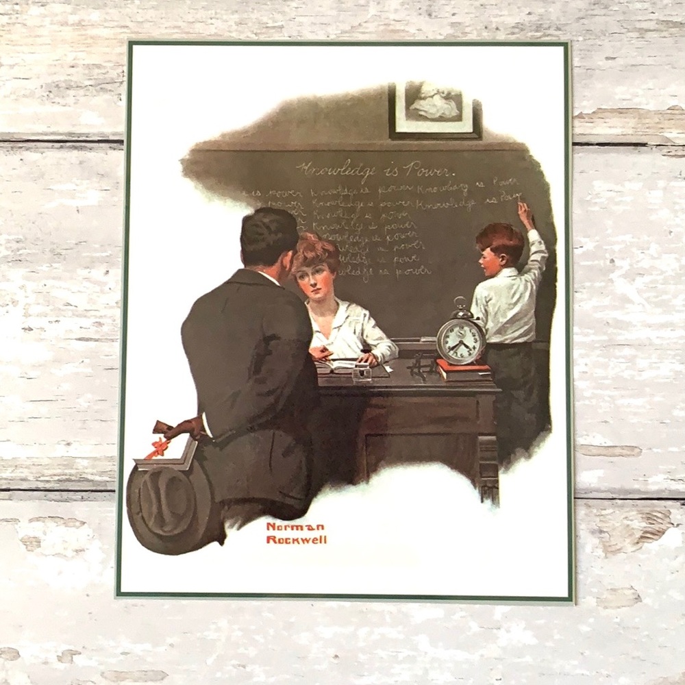 Norman Rockwell Vintage Art Print 6x8in Knowledge is Power NEW
